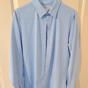 Mizzen Main Blue Check Dress Shirt - size Medium trim